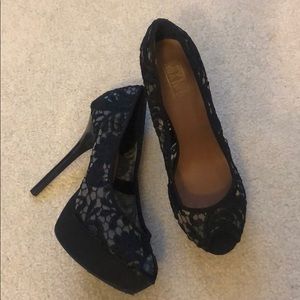 Lace black heels